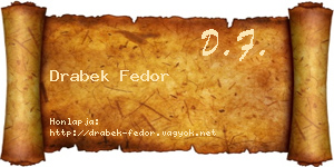 Drabek Fedor névjegykártya